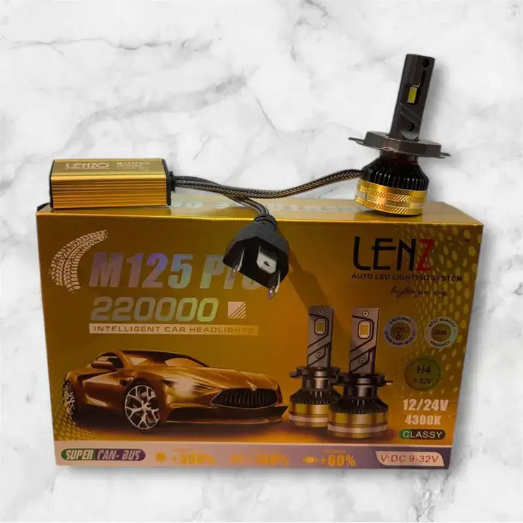 هدلایت لامپ خودرو لنزو مدل M125 pro پایه H4 بسته 2 عددی