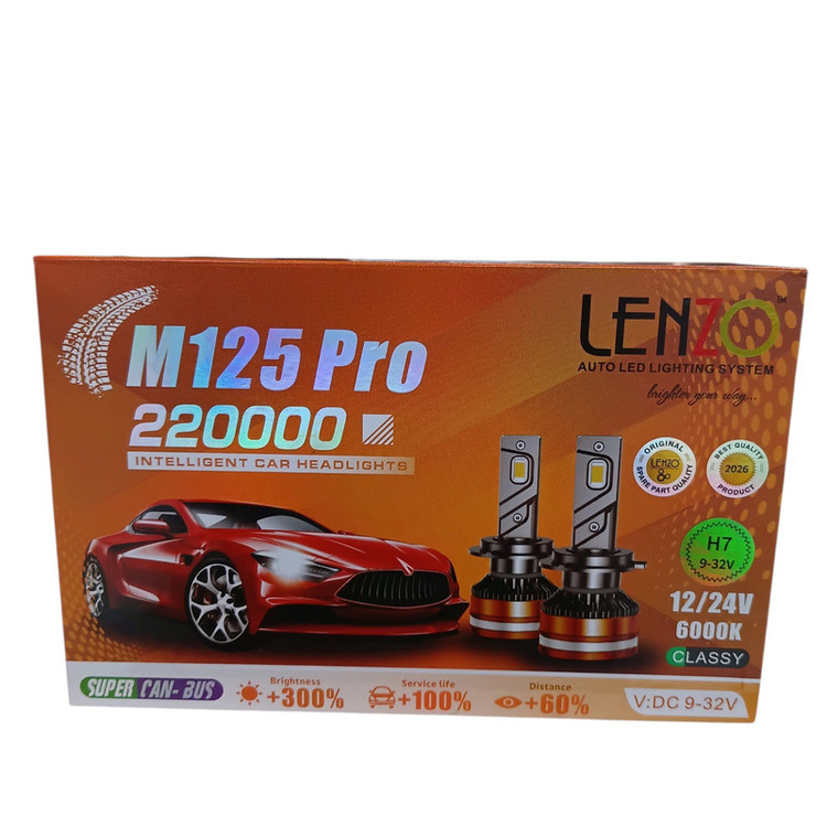 هدلایت لنزو مدل M125 pro پایه H7 بسته 2 عددی