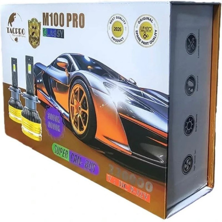 هدلایت لامپ خودرو تک پرو مدل M100 pro پایه H7 بسته 2 عددی