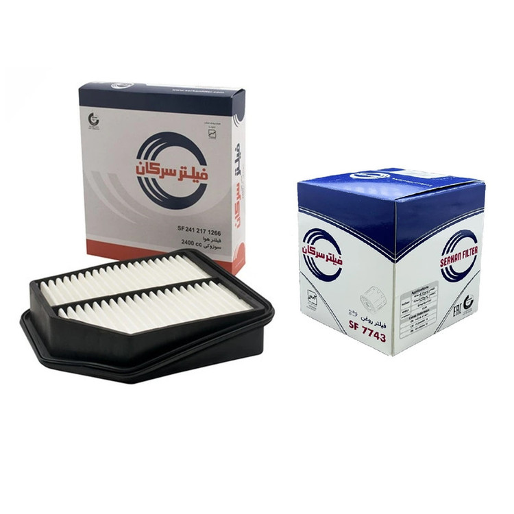 فیلتر روغن خودرو سرکان مدل SF 7743 مناسب برای سوزوکی ویتارا 2400 به همراه فیلتر هوا